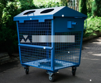 Сетчатый контейнер для раздельного сбора пластика мусора ТБО 0,9 М3