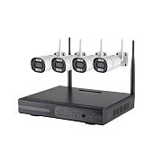 Wi-Fi Комплект видеонаблюдения беспроводной на 4 камеры 3MP, 2.8mm