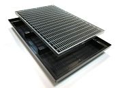 Грязезащитный коврик поддон грязесборный придверный пластиковый с решеткой стальной комплект на вход в кафе торговый центр магазин